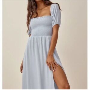 NWT reformation meadow dress in mineral size XS